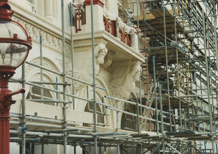 Hand-carved Atlas - Restoration of Atlas pair, Holborn Viaduct